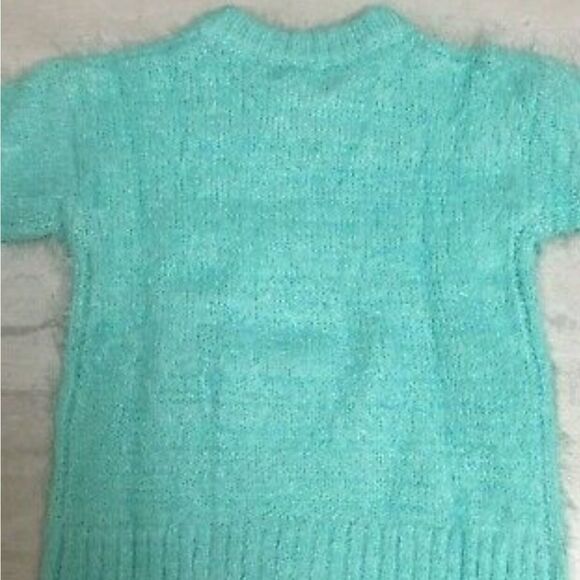 NWT Cat & Jack Toddler Girls’ Unicorn Pullover Sweater Mint / Aqua / Silver - Picture 4 of 5